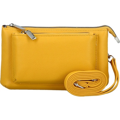 Trendy dámská koženková crossbody kabelka Aksila žlutá