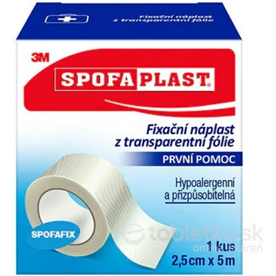 3M Spofaplast Fixačná náplasť z transpar. fólie 2, 5 cm x 5m, cievka (432)