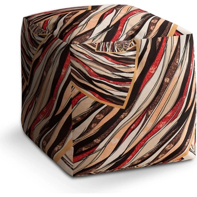 Sablio Taburet Cube Pruhovaný motiv: 40x40x40 cm