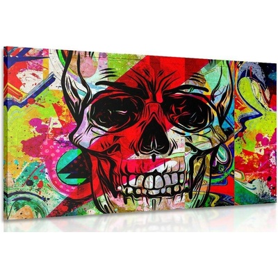 Obraz lebka v grafity provedení - 90x60