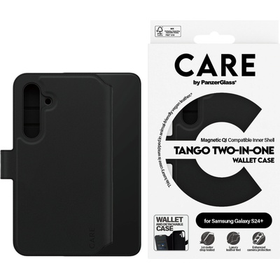 Panzer Калъф CARE by PanzerGlass за Samsung Galaxy S24 Plus, Feature Wallet, Tango 2 in1, Черен