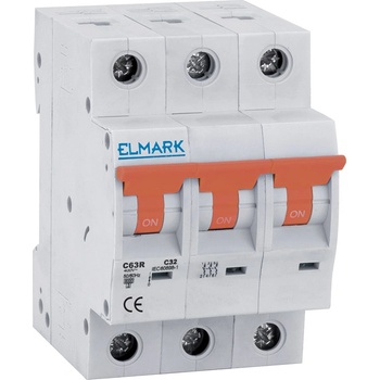 ELMARK АВТОМАТИЧЕН ПРЕКЪCВАЧ MCB C63R 16A 3P 6kA КРИВА C (41316R)