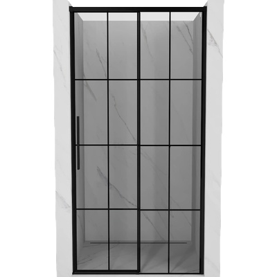 Mexen Rox плъзгащи се душ врати, десни 130 см, черна решетка, черно - 8C2-130-000-70-77-P (8C2-130-000-70-77-P)