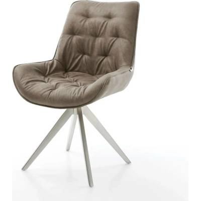 Delife Taimi-Flex mikrovlákno taupe vintage křížová podnož hranatá nerezová ocel