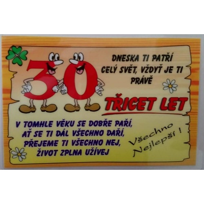 Adarceky Vtipné želanie k narodeninám - 30 rokov