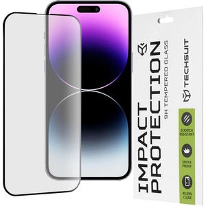 Techsuit Протектор за iPhone 14 Pro Max - 111D Full Cover / Full Glue Glass - черен (KF2310622)