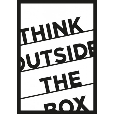Wallity Nástěnná dekorace Think Outside The Box černá