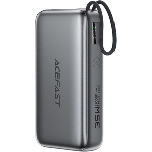 ACEFAST Външна батерия Acefast (M32) - с телескопичен Type-C кабел, PD35W, 10000mAh - Сива