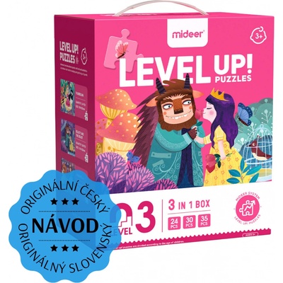 Mideer LEVEL UP! 03 Dobrodružstvá princezien 3v1 24. 30 a 35 dielov