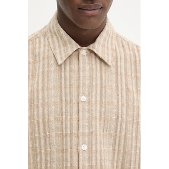 Samsøe Samsøe Риза Samsoe Samsoe SAAYO в бежово със свободна кройка с класическа яка M25200047 (M25200047)