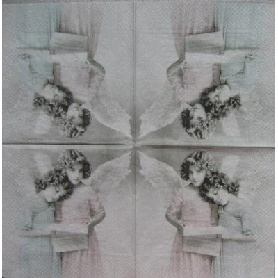 Sagen vintage servítky Andělé a noty 33x33cm