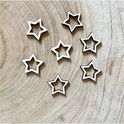 Mini drevený výrez hviezdičky 2,5 cm