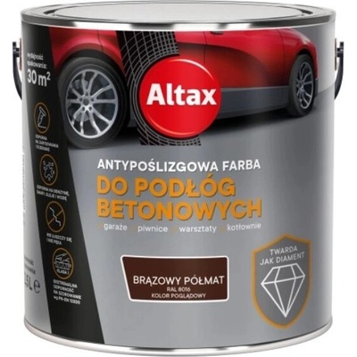 ALTAX Protiskluzová barva na betonové podlahy, hnědá, polomatná, 2,5 l