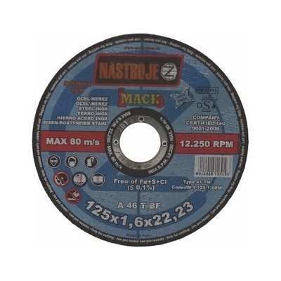 Nástroje cz Kotouč řezný 125 x 1,6 x 22 mm IM-1-125-1,6RM