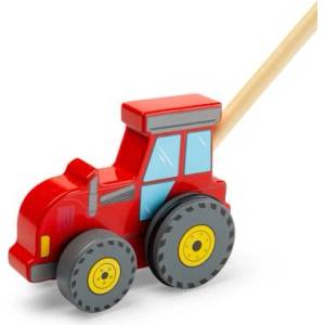 Bigjigs Toys Дървена играчка за бутане - Трактор - Bigjigs (38042)