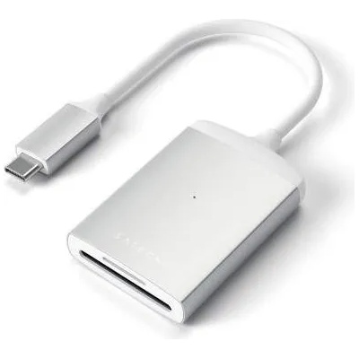 Satechi Aluminum USB-C UHS-II Card Reader - четец за microSD и SD карти памет за мобилни устройства с USB-C (сребрист)