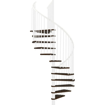 Minka STAIRS Kombinované točité schodiště Spiral Effect ořech/bílá pr. 140 cm