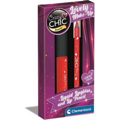Clementoni Crazy Chic lesk a ceruzka na pery Cherry Color