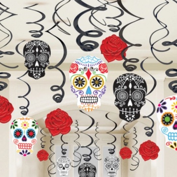 Amscan Декоративни вихри - Хелоуин Dia de Los Muertos