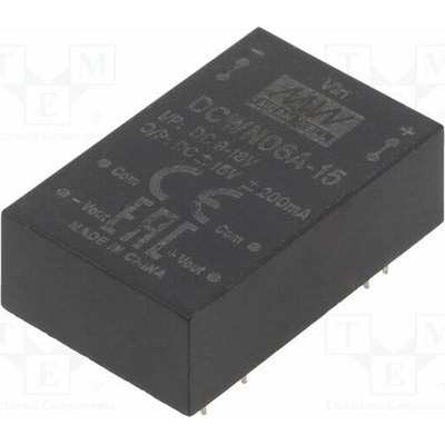 MEAN WELL DCWN06A-15 Měnič: DC/DC; 6W; Uvst: 9÷18VDC; Uvýst: 15VDC; Uvýst2: -15VDC; DIP24