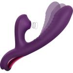 SuperLove Come-Hither Rabbit Sucking G-Spot Dual Vibrator Purple