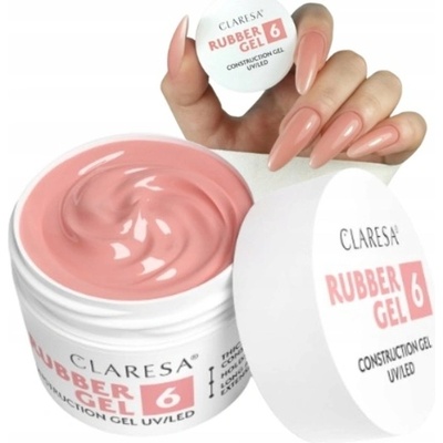 Claresa stavební gel Rubber gel střední teplá růžová s příměsí béžové 6 90g