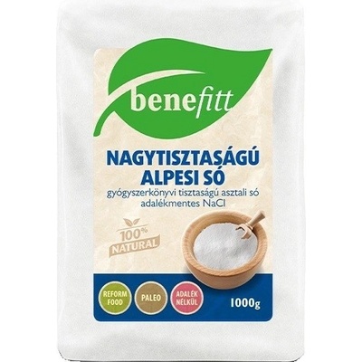 Benefitt Vysoko čistá alpská soľ jemná 1 kg
