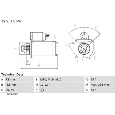 BOSCH Startér 0986025470
