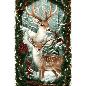 Norimpex - Puzzle Diamant painting: Christmas reindeer 30x40cm - 1 - 39 piese