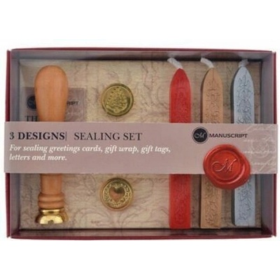 Manuscript Dárková sada 3 vosky zdobené razítko 3 motivy – Zboží Dáma