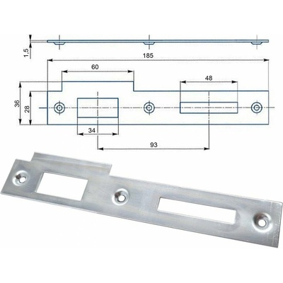 Hobes levý protiplech 2/2 185/28 BZn 100089