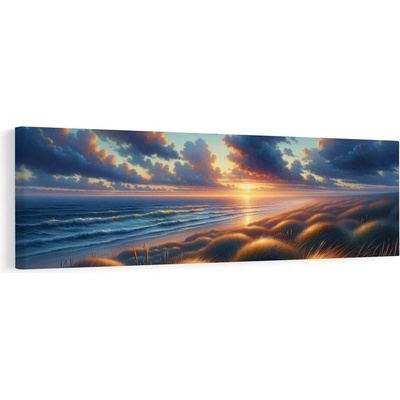 Obraz ticho mezi vlnami a trávou - 120x40