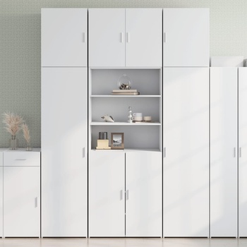vidaXL Висок шкаф, бял, 80x42, 5x249 см, инженерно дърво (3281357)