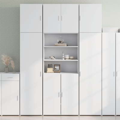 vidaXL Висок шкаф, бял, 80x42, 5x249 см, инженерно дърво (3281357)