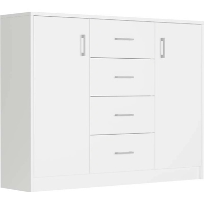 Framire Komoda pod televizi s šuplíky a skříňkami bílá 110 x 35 x 85 cm Modern U1