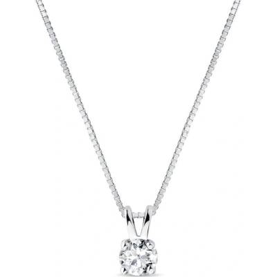 KLENOTA Prívesok z bieleho zlata s 0,25 ct diamantom k0450022