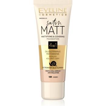Image 1 of Eveline Cosmetics Satin Matt матиращ фон дьо тен с екстракт от охлюв цвят 101 Ivory 30ml