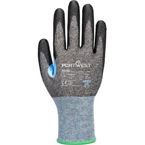 Portwest Ръкавици portwest cs cut d18 pu / Устойчиви на порязване, ниво d - сиви/черни xs (a642g8rxs)