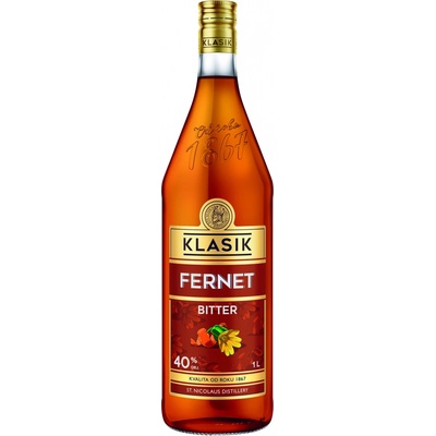 St. Nicolaus KLASIK Fernet Bitter likér 40% 1 l (čistá fľaša)