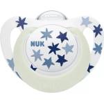 Nuk Светеща силиконова залъгалка NUK - Star Night, 18 м+, синя (10739749) - baby