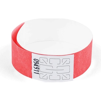 TYVEK Identifikační náramek 1,9 cm - neon červená