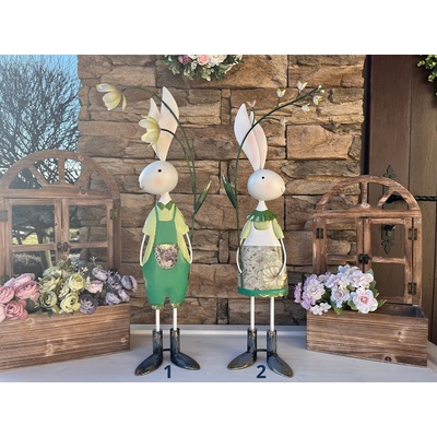 Dekorace velký kovový zajíc Varianta: 1 – Sleviste.cz