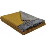 Interblanket Вълнено Одеяло 100% Вълна - 150×200 См, Горчица И Сиво