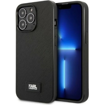 KARL LAGERFELD Кейс Karl Lagerfeld KLHCP13XSFMP2K за iPhone 13 Pro Max 6.7, твърд, черен / черен, Saffiano Plaque (KF001319-0)