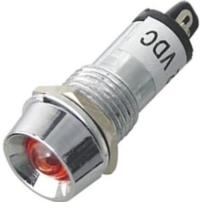 Kontrolka 12V LED Červená do otvoru 12mm