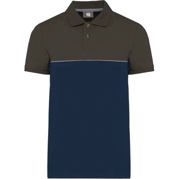 Designed To Work eco-friendly dvoubarevná polokošile Three námořnická tmavě šedá modrá