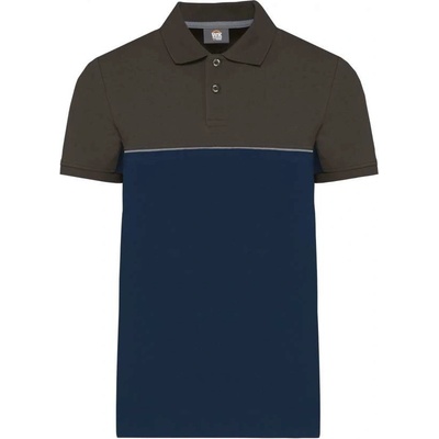 Designed To Work eco-friendly dvoubarevná polokošile Three námořnická tmavě šedá modrá