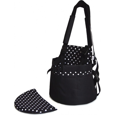 Iridog 2v1 Skippie 2 Batoh na psa černý s puntíkem 26 x 32 x 20 cm
