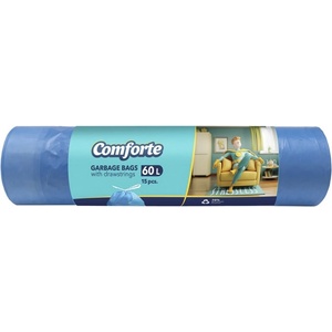 COMFORTE Чанти за боклук comforte 60 л, сини, със затваряща лента, 15 микрона, 15 броя msz6015blcomf (msz6015blcomf)