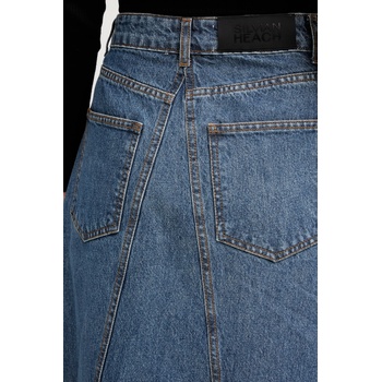 Silvian Heach Дънкова пола Silvian Heach KEBE в синьо дълга разкроена GPA25142GO (GPA25142GO)